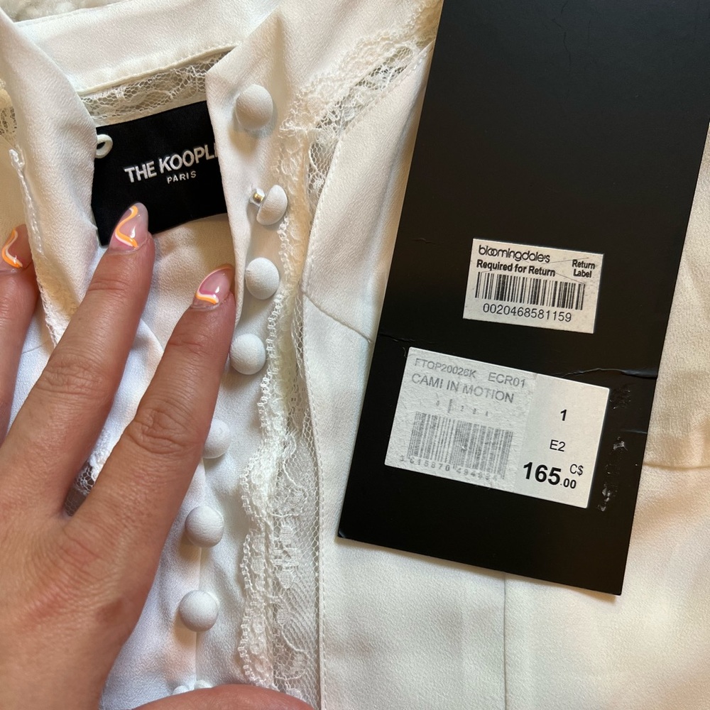 THE KOOPLES Lace Silky Tank